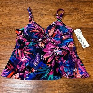 Trimshaper Tankini Top NWT Womens Size 22W
